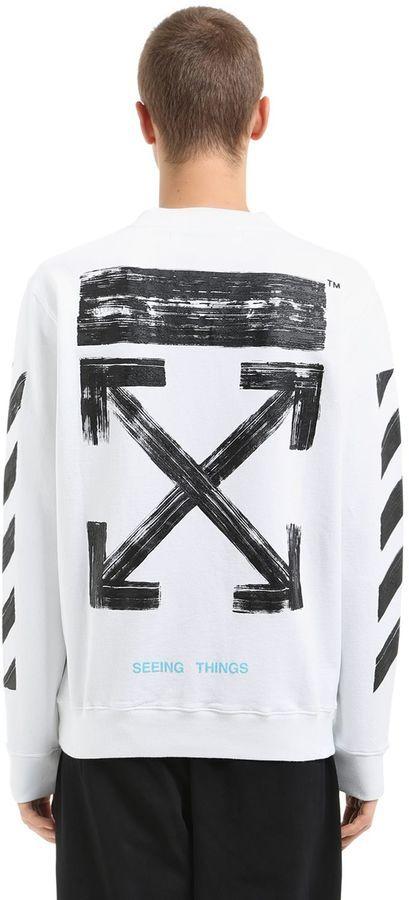 Off White Arrow Logo - Off White Stripes & Arrows Logo Cotton Sweatshirt. My Virtual