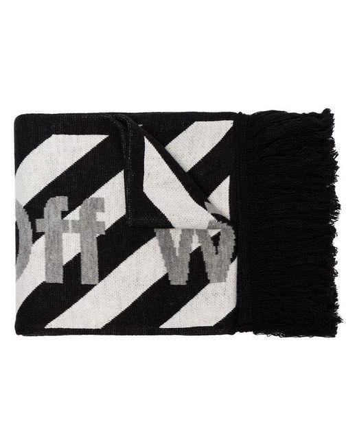 Black and White Striped Logo - Off-White c/o Virgil Abloh Black And White Striped Logo Print Scarf ...