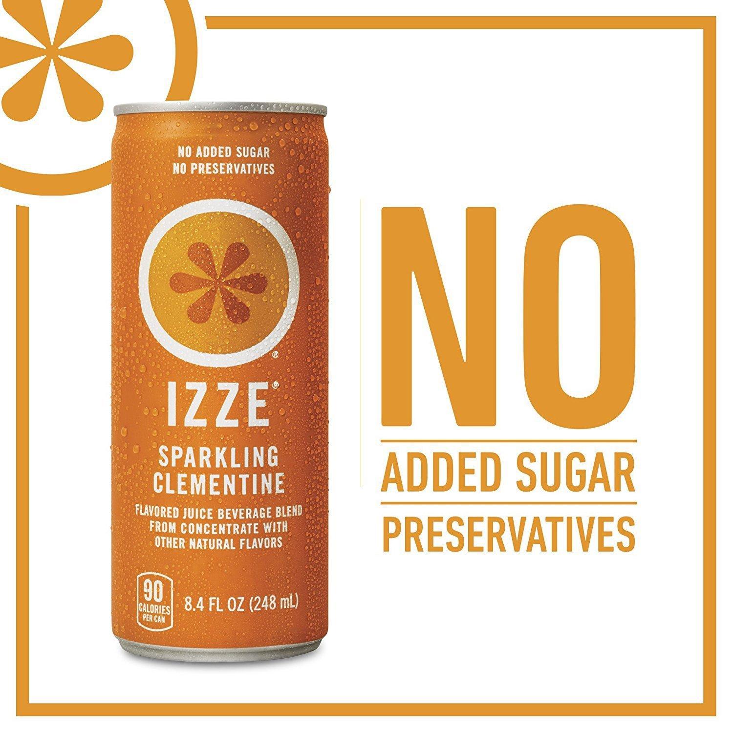 Izze Logo - IZZE Sparkling Juice, Clementine Cans, 24 Count Coupon Deal