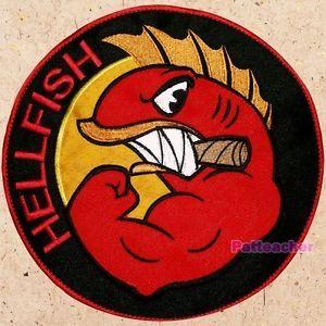 Hellfish Logo - Hellfish Shield Logo Big Patch The Simpsons Sergeant Grampa Abe Back