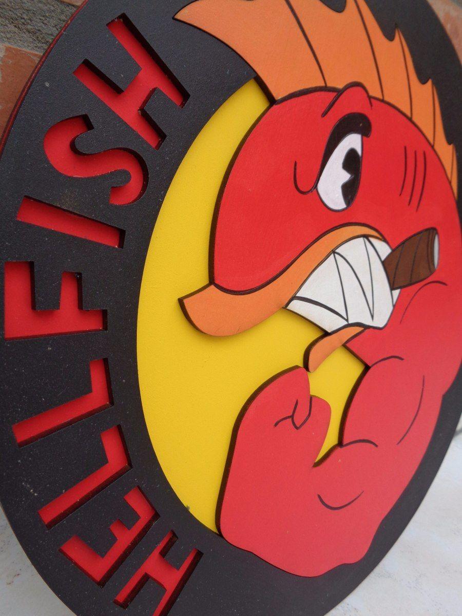 Hellfish Logo - Escudo Hellfish The Simpsons Logo De Madera Con Relieve - $ 359,98 ...