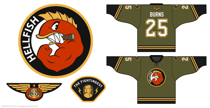 Hellfish Logo - Flying Hellfish Hockey Jersey Design | Dave's Geeky Hockey