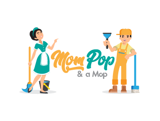 M.O.p. Logo - Mom Pop & a Mop logo design