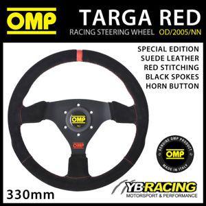 OMP Logo - SPECIAL EDITION! OMP TARGA STEERING WHEEL SUEDE LEATHER 330mm RED