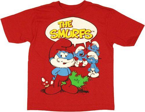 Smurfs Logo - Smurfs Logo Bubble Juvenile T Shirt