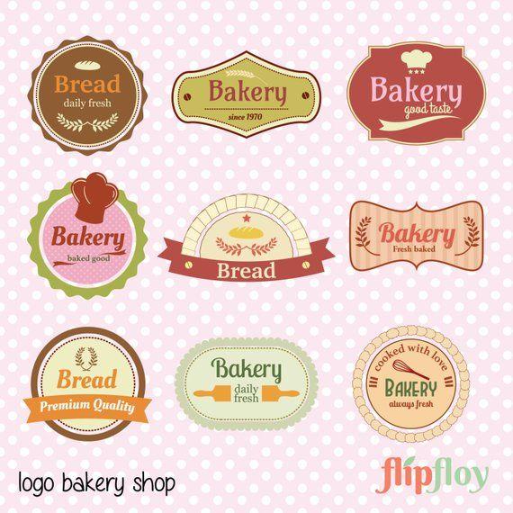 Pastries Logo - Logo Bakery Design Vintage Instant Download 9 Vector Bake