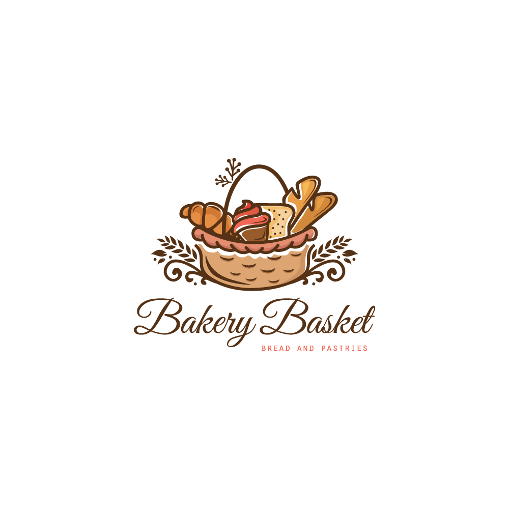 Pastries Logo - For Sale – Bakery Basket Logo Design | Logo Cowboy