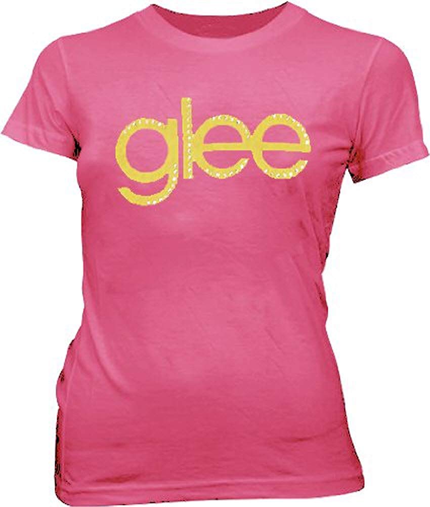 Glee Logo - Glee Logo Rhinestones Hot Pink Juniors T Shirt Tee: Clothing