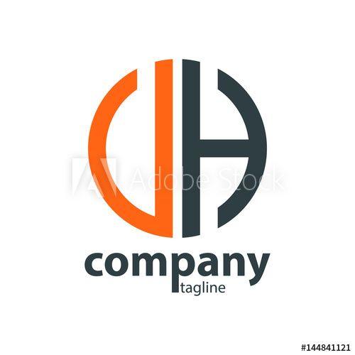 Uh Logo - Initial Letter UH VH With Linked Circle Logo this stock vector