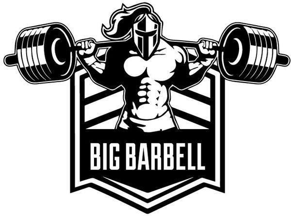Barbell Logo - Big barbell illustration. Strong, crossfit, bodybuilding
