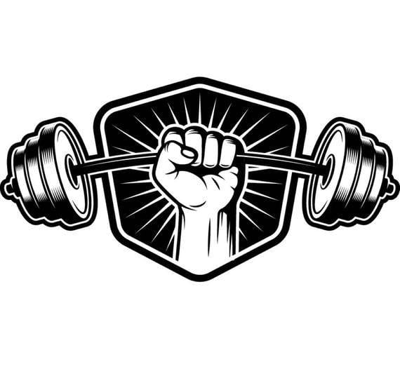 Weightlifting Logo - Bodybuilding Logo #5 Shield Barbell Bar Weightlifting Fitness Workout Gym  Weight .SVG .EPS .PNG Digital Clipart Vector Cricut Cut Cutting