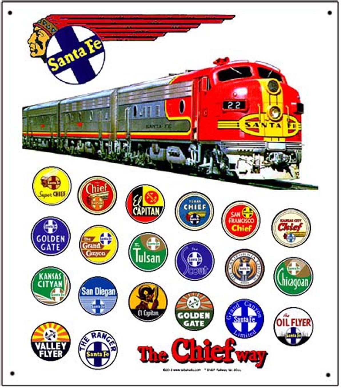 ATSF Logo - Santa Fe, AT&SF, Atchison Topeka & Santa Fe, Train Logos, 10x12