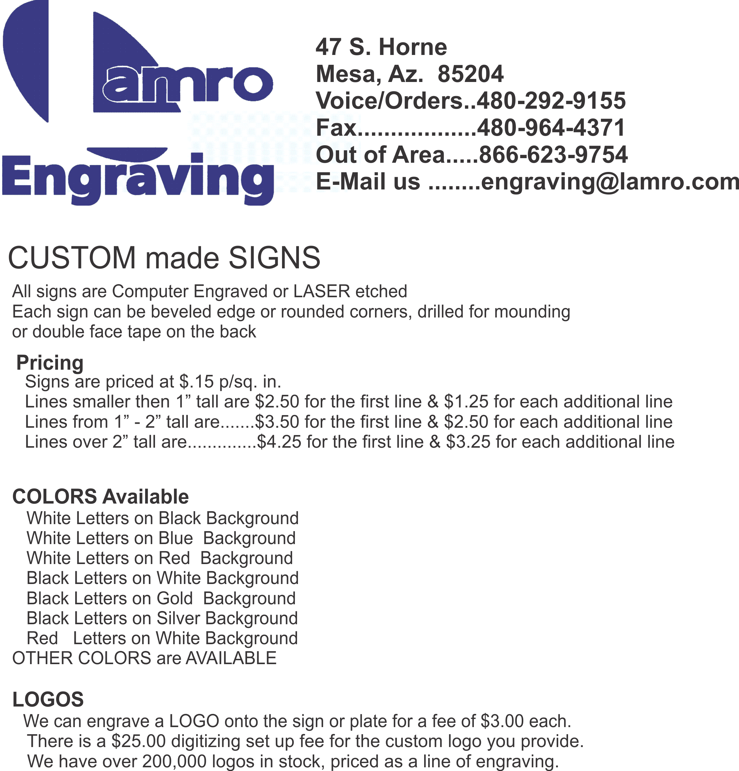 Lamro Logo - LAMRO Engraving