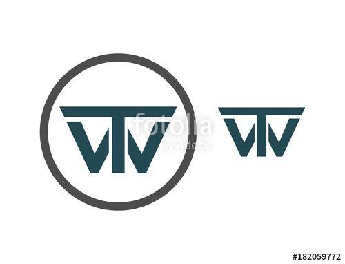 Wt Logo - Circle Initial Letter WT Modern Logo Design Stock image and royalty
