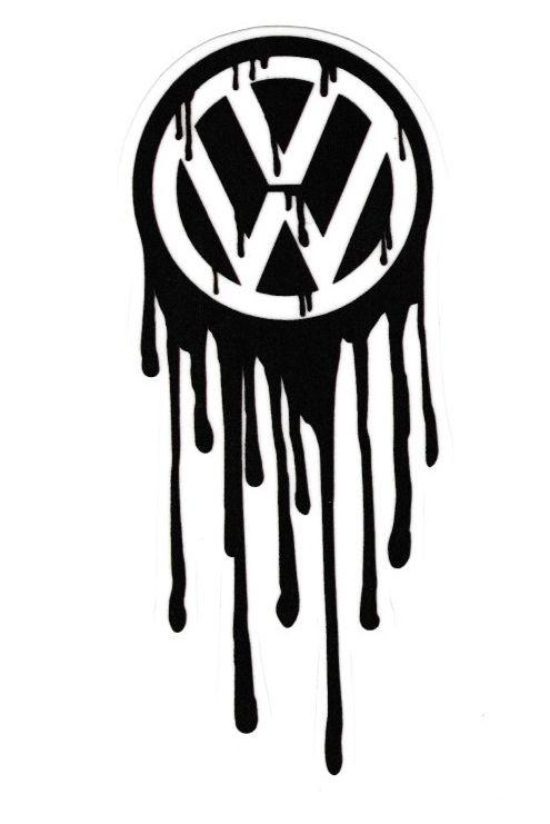 Melting Logo - VW Volkswagen Melting Logo, 12 X 5 Cm Semi Transparent DECAL