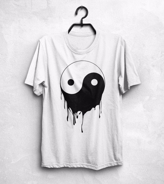 Melting Logo - Yin And Yang T Shirt Top Chinese Philosophy Cool Awesome Melting ...