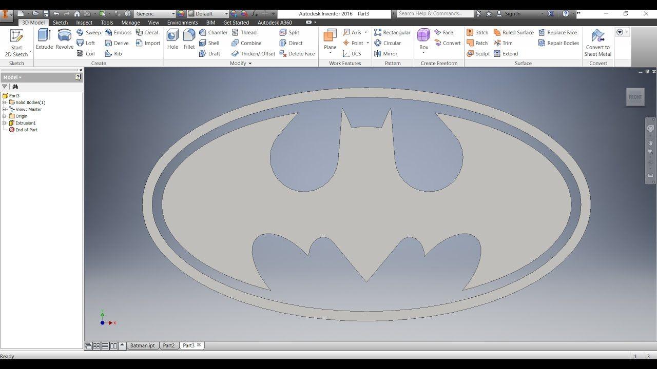 Inventor Logo - Autodesk Inventor - Batman Logo - Part 1/2 - YouTube