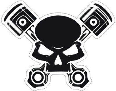 Piston Logo - Funny Skull with Piston Logo Hood, Bumper, Sides, Windows Car ...