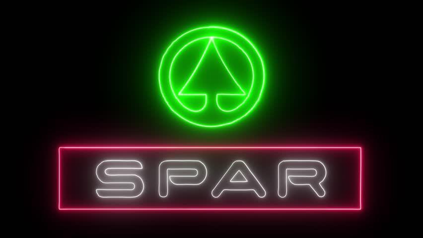 SPAR Logo - Spar Logo with Neon Lights. Stock Footage Video (100% Royalty-free ...