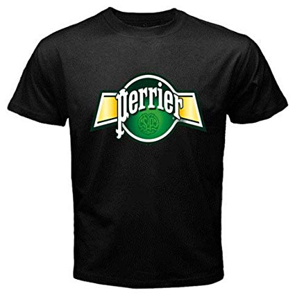 Perrier Logo - Amazon.com: Perrier Logo New Black T-shirt Size 