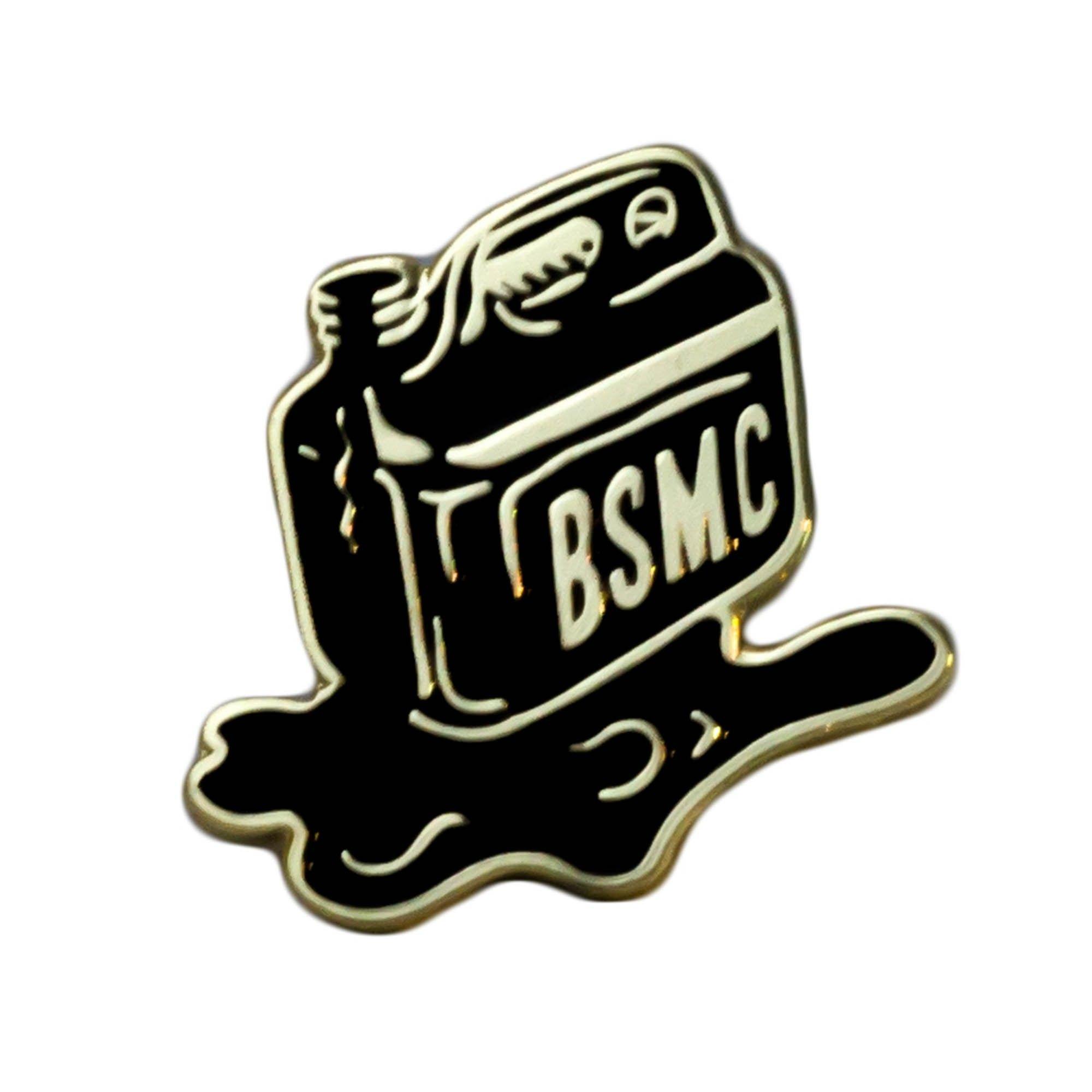 BSMC Logo - BSMC X SOS OIL CAN PIN Rider London