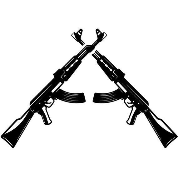 Rifle Logo - Machine Gun Logo 9 Target Magazine Automatic Weapon AK 47