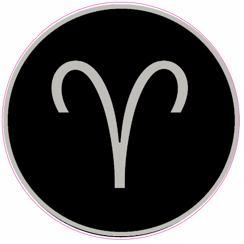 Aries Logo - Aries Zodiac Symbol Circle Sticker