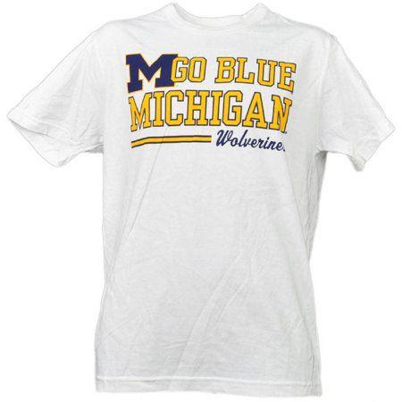 Underline Logo - NCAA Michigan Wolverines White Underline Logo Mens Tshirt Tee Short