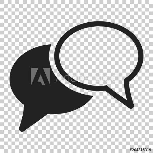 Discussion Logo - Speech bubble flat vector icon. Discussion dialog logo illustration
