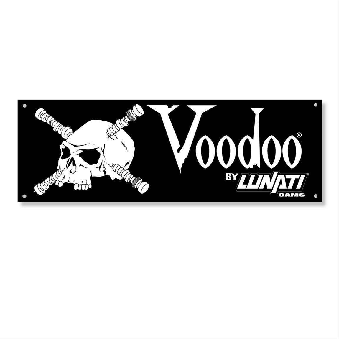 Voodoo Logo - Lunati Banner Vinyl Black Background Lunati Voodoo Logo 90 in. x 30