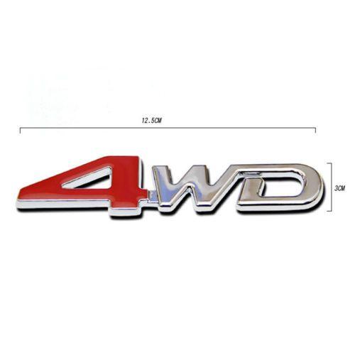 4WD Logo - 3D 4WD Logo Red&Silver 4 Wheel Drive Chrome Sticker Metal Emblem Car ...