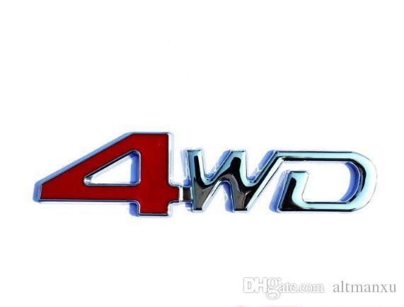 4WD Logo - 2019 12.5cm*3cm Metal Chrome Car 3D 4WD LOGO Red Displacement Emblem ...