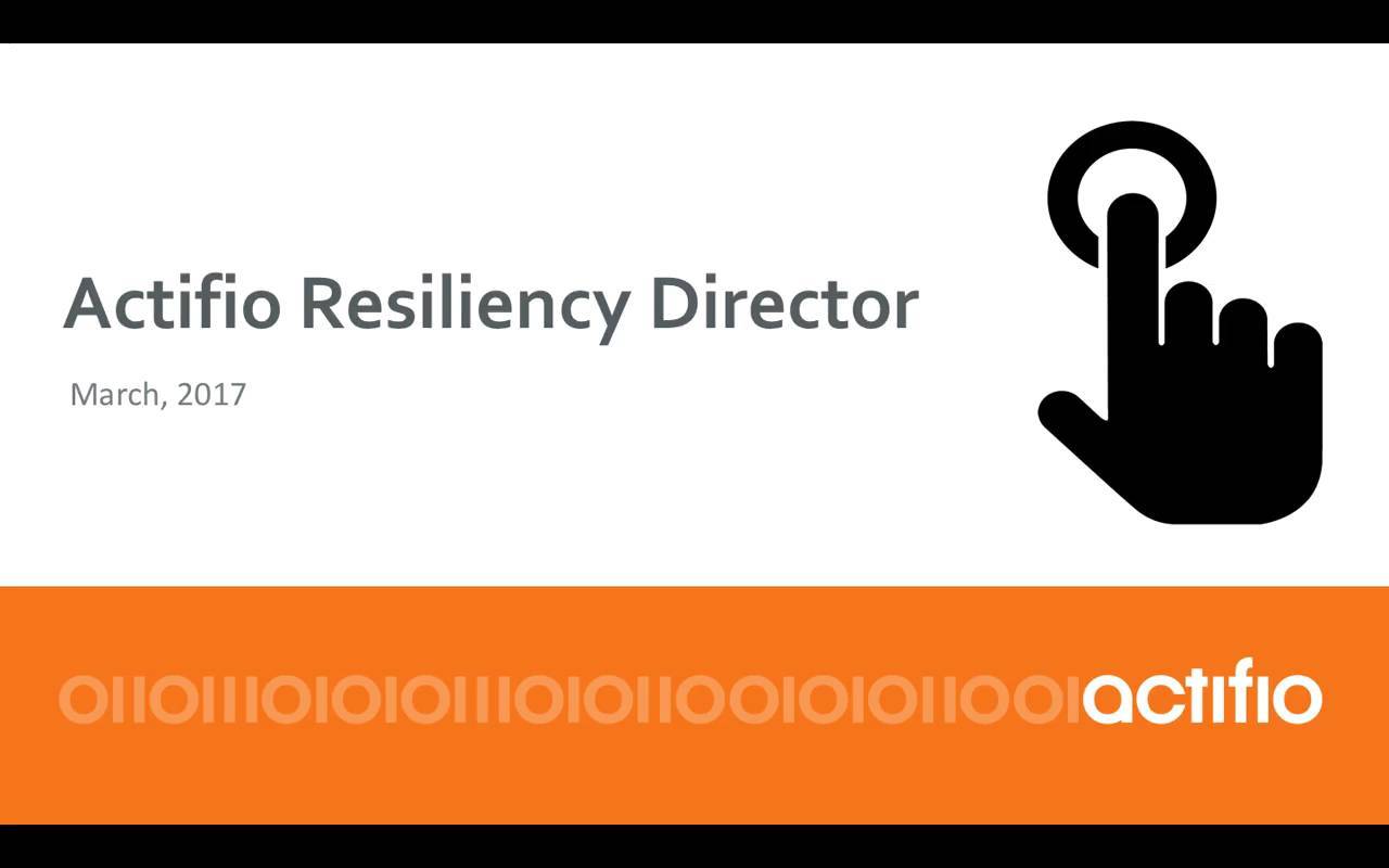 Actifio Logo - Actifio Resiliency Director Overview