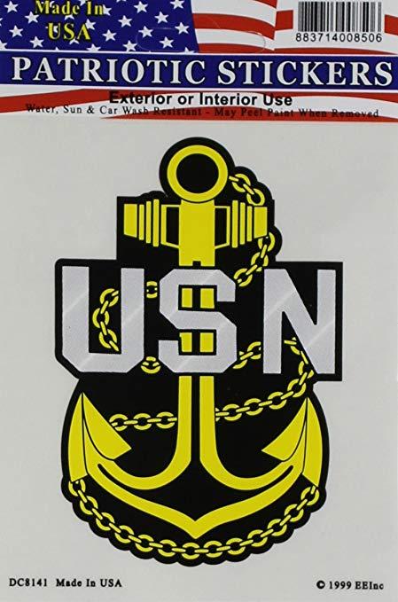 USN Logo - EagleEmblems DC8141 Sticker USN Logo, Anchor Clear Vinyl
