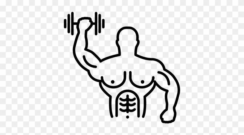 Dumbell Logo - Muscular Male Gymnast Rising A Dumbbell Vector Logo