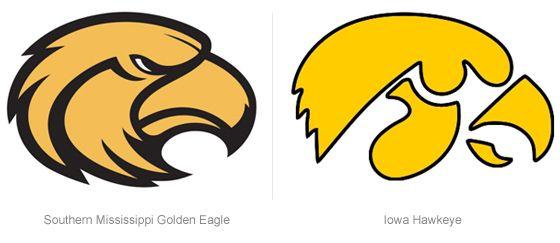 Tigerhawk Logo - brandchannel: Logo Showdown: Iowa Hawkeyes Clips Southern Miss ...
