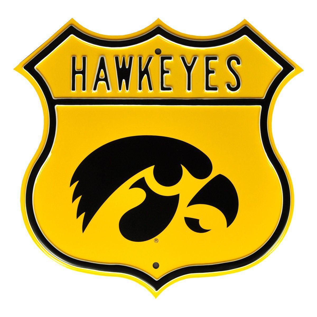 Tigerhawk Logo - NCAA Iowa Hawkeyes Metal Route Sign- Tigerhawk Logo ...
