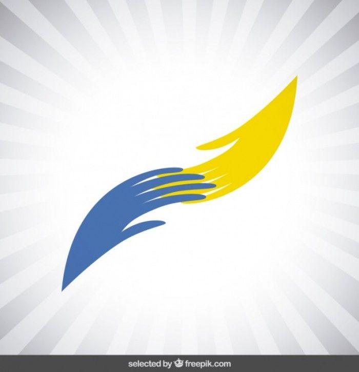 El Logo - Vektörel Sarı ve Mavi El Logo Tasarımı Ücretsiz İndir. Vektörler