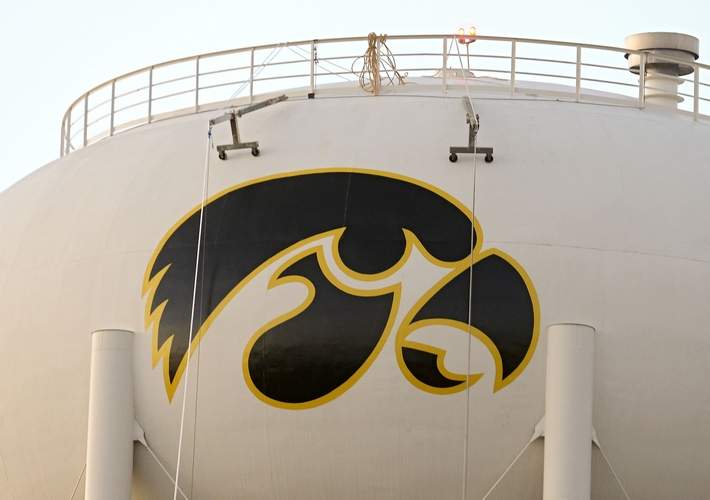 Tigerhawk Logo - Photos: Tigerhawk logo now adorns Kinnick Stadium water tower | The ...
