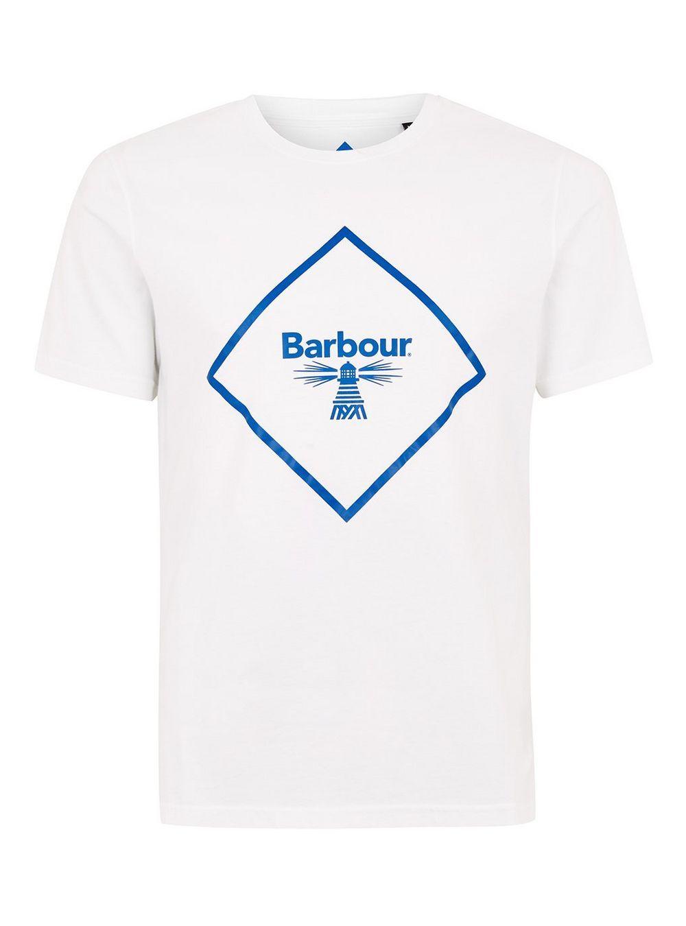 Topman Logo - BARBOUR BEACON White Logo T-Shirt - Men's T-Shirts & Vests ...