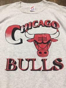 Jerzees Logo - Vintage Chicago Bulls T Shirt Mens Xl Jerzees 50 50 Cotton Polyester