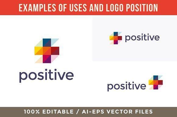 Positive Logo - Plus & Positive Logo Logo Templates Creative Market