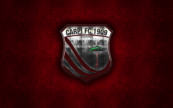 Carpi Logo - Download wallpapers Carpi FC 1909, Italian football club, red metal ...