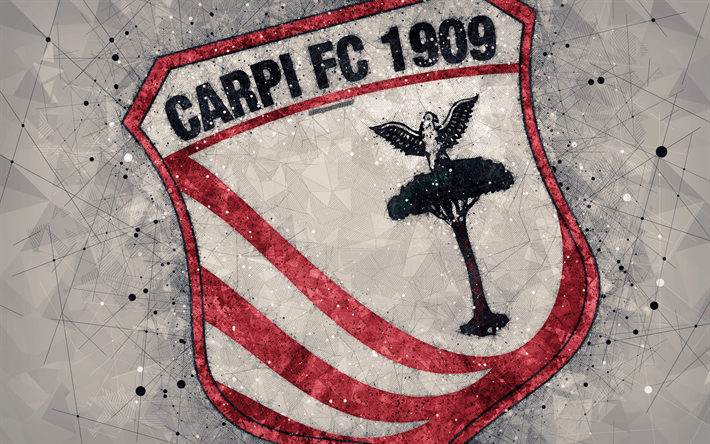 Carpi Logo - Download wallpapers Carpi FC, 4k, logo, geometric art, Serie B, gray ...