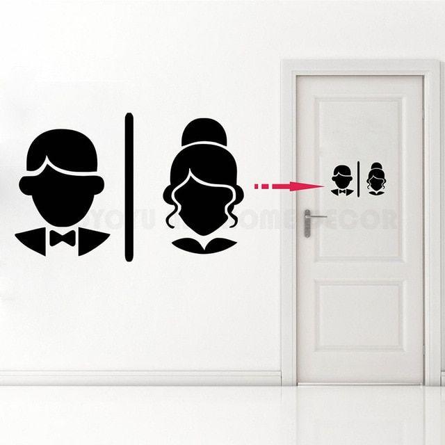 Ladies Logo - Vinyl Wall Decals Ladies and Gentles WC logo Toilet Bathroom WC Sign ...