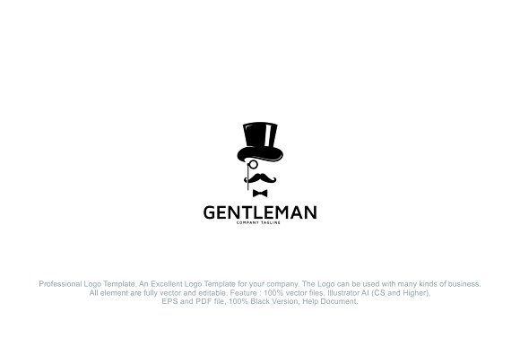 Gentleman Logo - Gentleman - Hipster Logo Template ~ Logo Templates ~ Creative Market