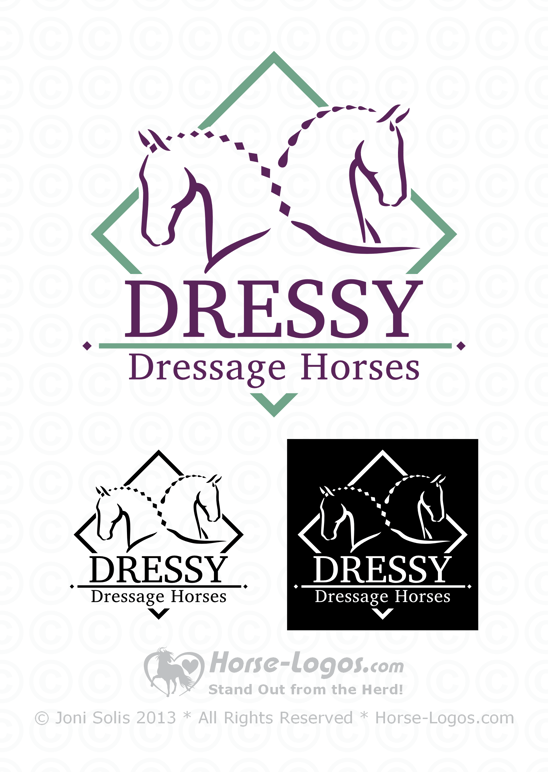 Dressage Logo - Horse Head Logo - Dressy Dressage #horses - for sale at Horse-Logos ...