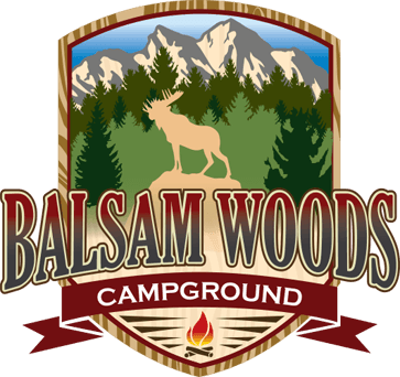 Campground Logo - Balsam Woods Campground. Best Maine Campground
