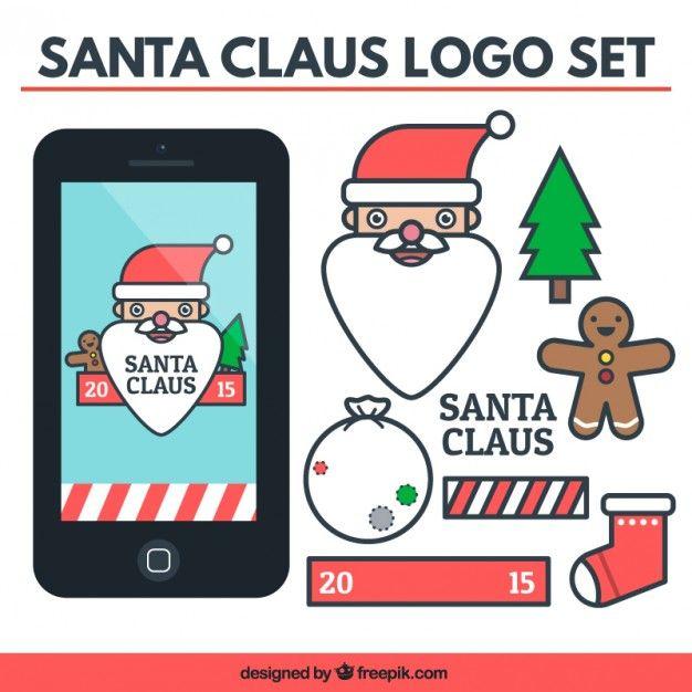 Claus Logo - Santa claus logo set Vector