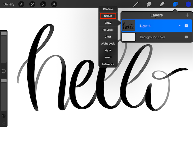 Procreate Logo - How to Fill Calligraphy Text With Color, Textures, or Photo